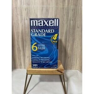 NEW SEALED 4 Pack Maxell T-120 Blank VHS Video Cassettes T120